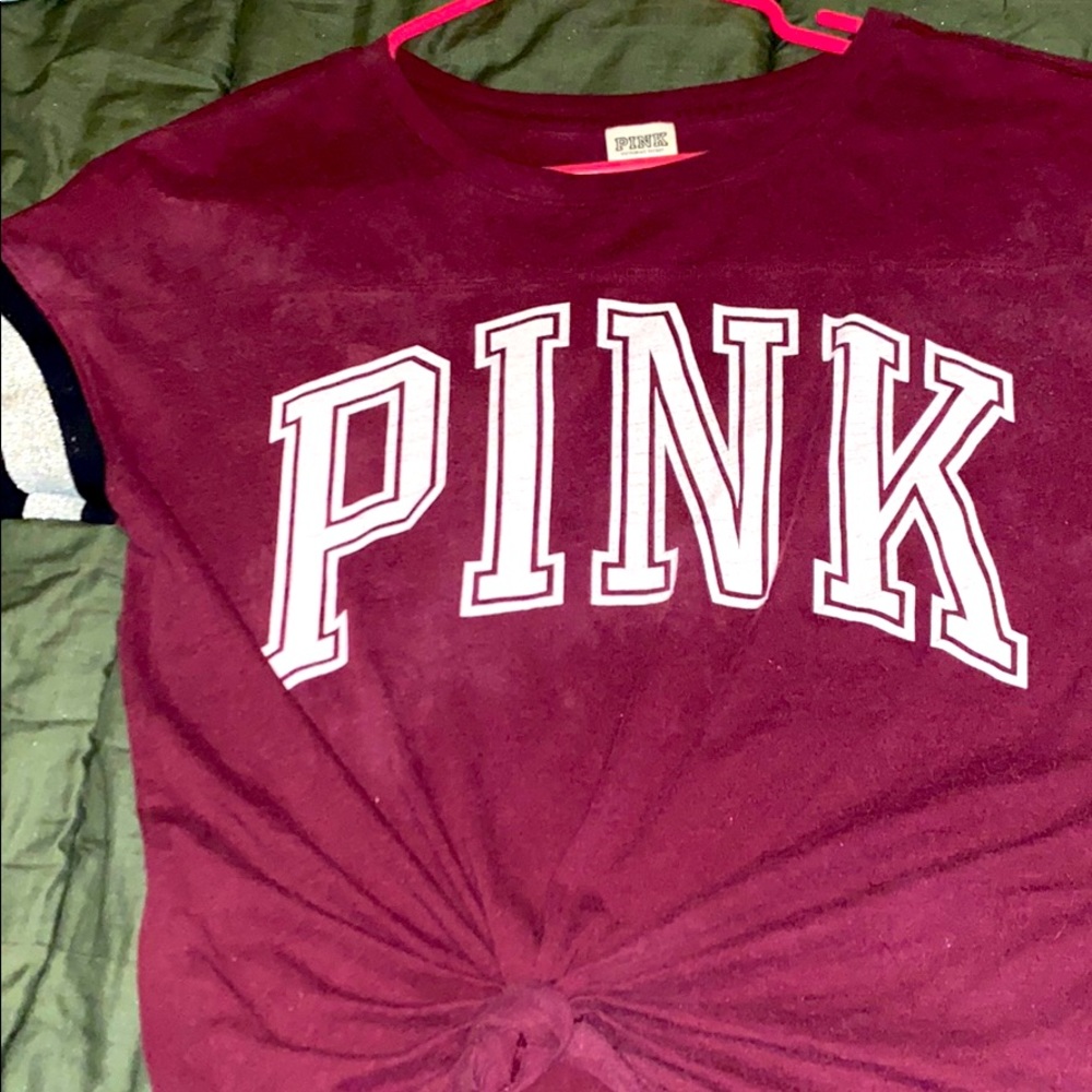 Pink Victoria’s Secret burgundy t shirt